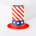 Spilla a cilindro patriottica con strisce rosse bianche e fascia blu con stelle - Multicolore-3820
