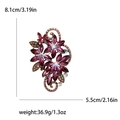 Elegant floral crystal brooch in purple and pink tones with gold metal base - Purple
