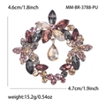 Broche couronne en cristal multicolore avec pendentif goutte dans les tons violet et gris - Violet