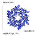 Blaue Kristall-Blumenbrosche für Damenmantel-Zubehör, Größe 5,8 cm x 5,2 cm - Blau