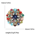 Spilla a fiore rotonda elegante con strass multicolore e cristallo blu da 4.6cm - Multicolor (MM-BR-3742-MX)