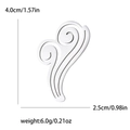 Spilla a nuvola in acciaio inossidabile argento lucido con misura di 4,0 cm - Stile Argento (MM-BR-3580)