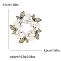 Spilla a farfalla vintage dorata con perle e strass a forma di ghirlanda, misura 4.7cm - Oro
