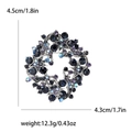 Spilla a corona d'argento con strass blu e viola, dimensioni 4,5 cm per 4,3 cm - Blu