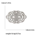 Spilla a sbalzo argentata con strass, dimensioni 5,8cm x 3,6cm e peso di 16,4g - Argento
