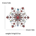 Broche flocon de neige élégante avec strass roses et cristaux AB sur alliage - Rose
