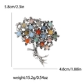 Spilla fiore di ortensia in argento con perline multicolori e strass, altezza 5,8 cm - Colorato