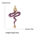 Spilla a drago dorato con squame in smalto viola e misure di 5,3 cm x 3,2 cm - Viola (MM-BR-3944-PU)