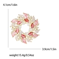 Elegante kransspeld met roze en rode marquise-kristallen en kleine diamantaccenten - Roze-8481