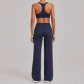 Dames sportbeha met racerback en flare yoga broek met hoge taille in marineblauw - Donkerblauwgroen