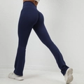 Pantaloni yoga svasati blu navy a vita alta con dettaglio arricciato push-up - Blu navy