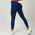 Leggings da yoga a vita alta blu navy con design scrunch butt lifting per fitness - S / Blu navy