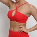 Ensemble soutien-gorge de sport rouge vif à bretelles croisées et pantalon de yoga - Rouge
