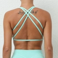 Reggiseno sportivo verde menta traspirante ad asciugatura rapida con spalline incrociate - S / Verde Menta