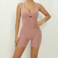 Tuta da yoga rosa antico con schiena scoperta e dettagli cut-out in tessuto mélange - Latte