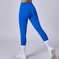 Pantalones de yoga azul real de talle alto con cinturilla ancha sin costuras - S / Azul Real
