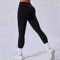 Pantalon de yoga noir à taille haute pour femmes avec coupe ajustée et tissu respirant - Noir
