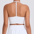Reggiseno sportivo bianco racerback con spalline regolabili per yoga e fitness ad alto impatto - S / Bianco