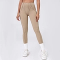 Leggings yoga a vita alta color carne con cuciture di supporto per fitness sport - Marrone argilla