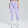 Leggings da yoga color lavanda con vita alta e cuciture decorative per un look sportivo - Lavanda