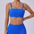 Ensemble de yoga bleu vif avec brassière de sport antidérapante et legging taille haute - S / Hauts / Bleu saphir
