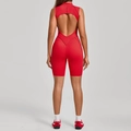 Body da yoga rosso con schiena scoperta, ritaglio a cuore e tessuto a compressione elastica - S / Rosso