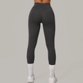 Pantaloni yoga grigio scuro a vita alta con cuciture push-up effetto modellante - S / Grigio Antracite