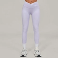 Lichtpaarse yoga legging met hoge taille en crossover tailleband voor fitness sport - S / Romantisch Paars