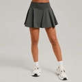 Dunkelgrauer Sportrock mit hoher Taille in A-Linie für Tennis und Fitnesstraining - Dunkelgrau