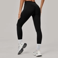 Pantaloni da yoga neri a vita alta con effetto push-up e controllo dell'addome - XS / Nero