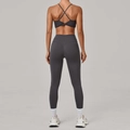 Dunkelgraues zweiteiliges Yoga-Set für Damen mit Cross-Back Sport-BH und High-Waist-Leggings - XS / Graphitgrau