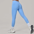 Legging de yoga bleu clair taille haute pour femmes avec coupe de compression pour le fitness - Bleu marine