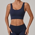 Ensemble soutien-gorge de sport sans couture bleu marine et legging pour yoga - Bleu Vert Foncé