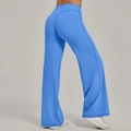 Pantalon de yoga bleu taille haute pour femme avec couture fessière en forme de cœur - Bleu Glacial