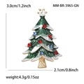Broche de árbol de Navidad a la moda con esmalte verde y diamantes de imitación de colores - Estilo de Árbol de Navidad Verde (MM-BR-3965-GN)