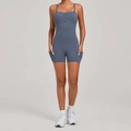 Tuta da yoga blu nebbia con spalline sottili e tasche laterali per l'allenamento - XS / Blu grigio