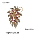 Elegant grape cluster brooch with pink and amber rhinestones in rose gold finish - Purple (4088)