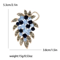 Blue and champagne rhinestone grape brooch with golden alloy base and detailed dimensions - Blue (4088)
