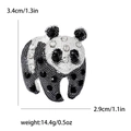 Süße Panda-Brosche mit Strasssteinen inklusive Größenangaben und Gewichtsangaben in cm - Schwarz (4100)
