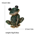 Spilla a forma di rana con strass verdi e base dorata con misure incluse - Verde