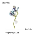 Spilla fiore di magnolia elegante con smalto blu e perle per abiti e accessori moda - Blu-4177 / Blu