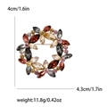 Vintage crystal wreath brooch with colorful stones and elegant alloy base - Grey Champagne Purple (MM-BR-4102)