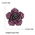 Luxuriöse Rosenbrosche mit rosa Zirkonia und schwarzer Beschichtung, 3,7 cm Blumenanstecker - Rot-8505