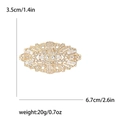 Goldene Brosche im Vintage-Stil mit Kristallen, Größe 6,7 cm x 3,5 cm, 20g Gewicht - Gold
