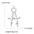 Spilla bussola creativa in lega d'argento per abiti, altezza 4,2cm e larghezza 2,1cm - Argento