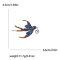 Vintage swallow brooch with colorful rhinestones and grey pearl for fashion accessories - Purple Swallow (MM-BR-1453)