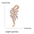 Elegant rose gold curved brooch with marquise cut purple crystals and zircons - Purple