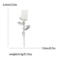 Spilla fiore di magnolia in smalto con altezza 6,4 cm e larghezza 1,9 cm - Bianco