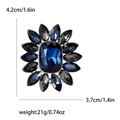 Elegant rhinestone sunflower brooch with deep blue crystals for women's suits and dresses - Blue