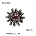 Anello a fiore vintage in metallo nero con gemma viola e dettagli in cristallo - Anello a Forma di Fiore (MM-BR-7047) / Viola-7047